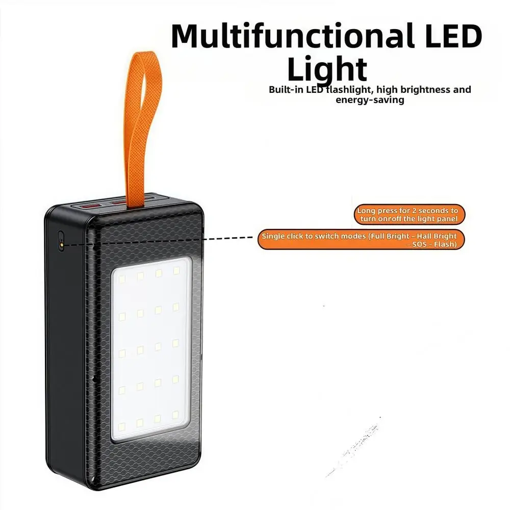PD 22.5W/Cordless 15W 12*21700 Power Bank Case Fast Charging Type-C Charge Battery Box Holder Dual USB with Camping Lights
