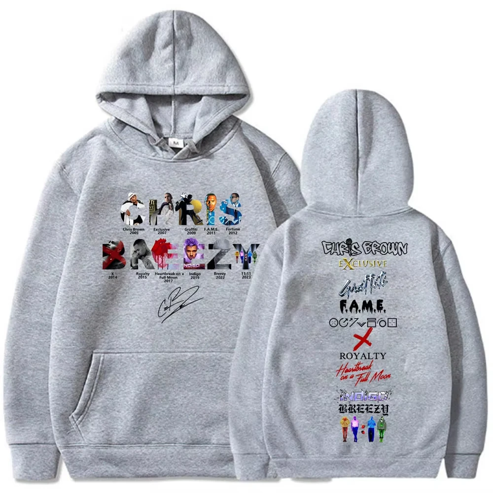 2024 كريس براون مغني الراب 11:11 ألبوم ميرش هوديي Harajuku الهيب هوب البلوز القمم الموسيقى الشعبية البلوز المشجعين هدية #2