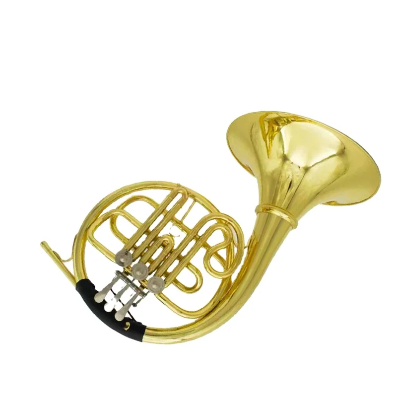 Wholesale of B-key single row three key split french horn round horn instruments for beginners  to perform