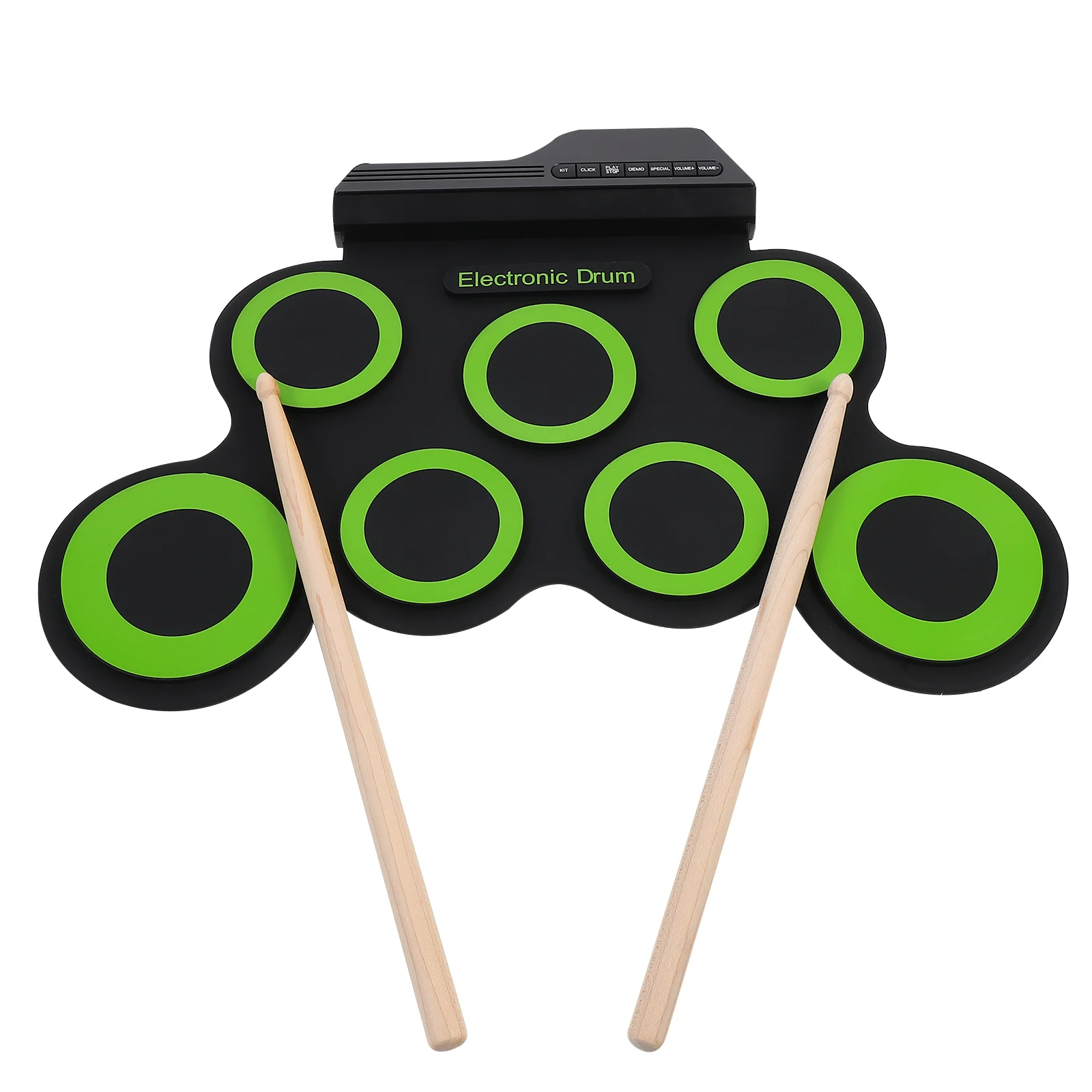 

Portable Drum Kit Practice Folding Electric Childrens Hand Roll-up Music Instrument