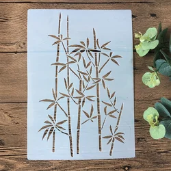 26*18cm Bamboo Plants Leaves DIY Layering Stencils Wall Painting Scrapbook Coloring Embossing Album Decorative Template