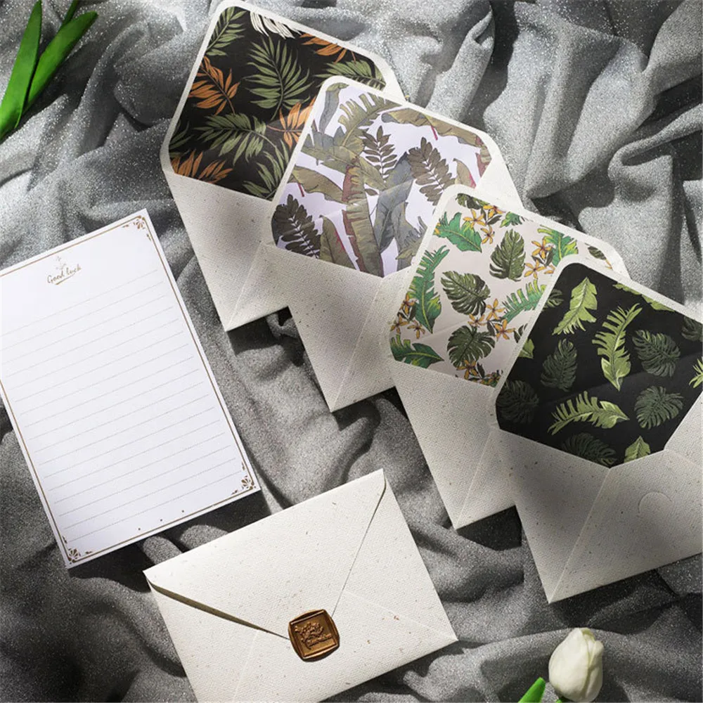 Van Gogh Oil Painting Envelopes Hemp DIY Multifunction Plant Writing Paper Envelope for Letter Paper Postcards Confession Letter