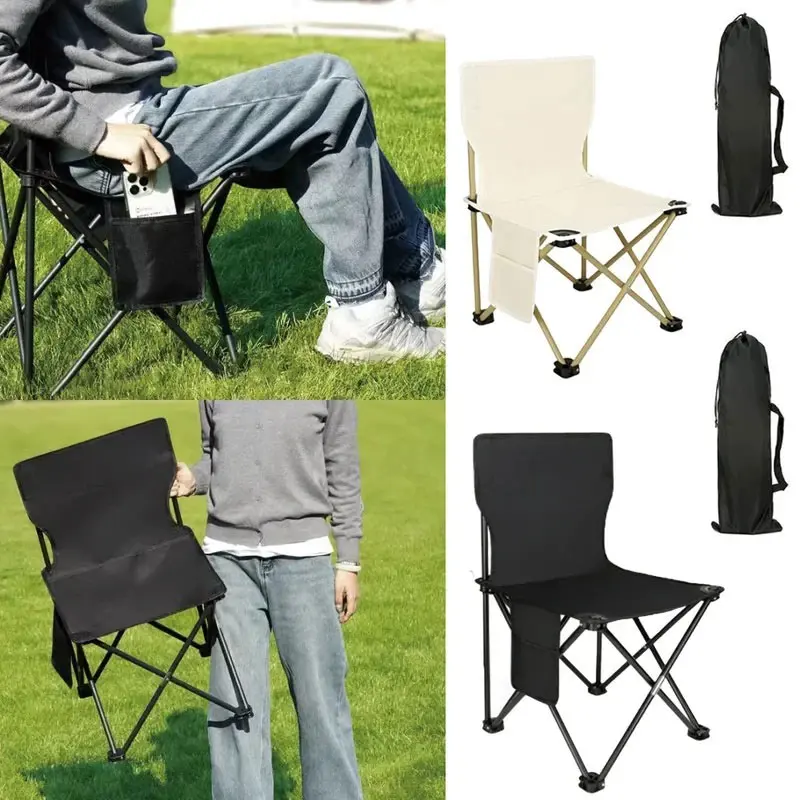 Foldable Light Portable Outdoor Chair Backrest Stool Camping Fishing Sketching Mazar Seat For Artist Student Picnics Hiking