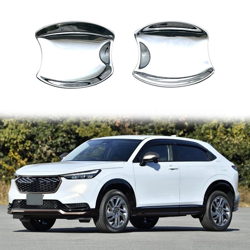 6X For Honda HRV HR-V Vezel 2021 2022 Chrome Door Handle Bowl Cover Cup Cavity Trim Insert Catch Molding Garnish