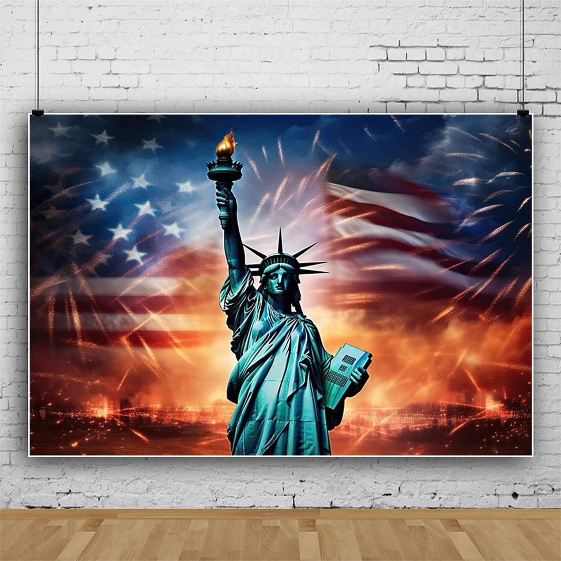 Yeele Independence Day Photography Background Happy 4th July American Flag Balloon Party Decor Backdrop Photo Studio