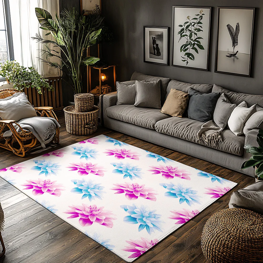 Floral Doormat Indoor Outdoor Washable Area Rug Kitchen Mat Welcome Mat Home Decor Abstract Flower Pattern Non Slip Floor Carpet