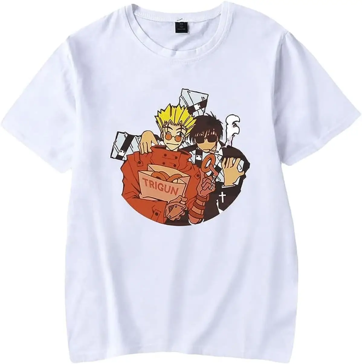 Trigun Anime T-Shirt VASH The Stampede Crewneck Short Sleeve Tee Unisex Fashion Summer Tops