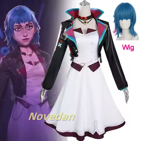 Game LOL Cosplay Collab Series Jinx Arcane S2 Powder Jinx Cosplay Costume Anime Party Dress Carnival Halloween Costume Wig