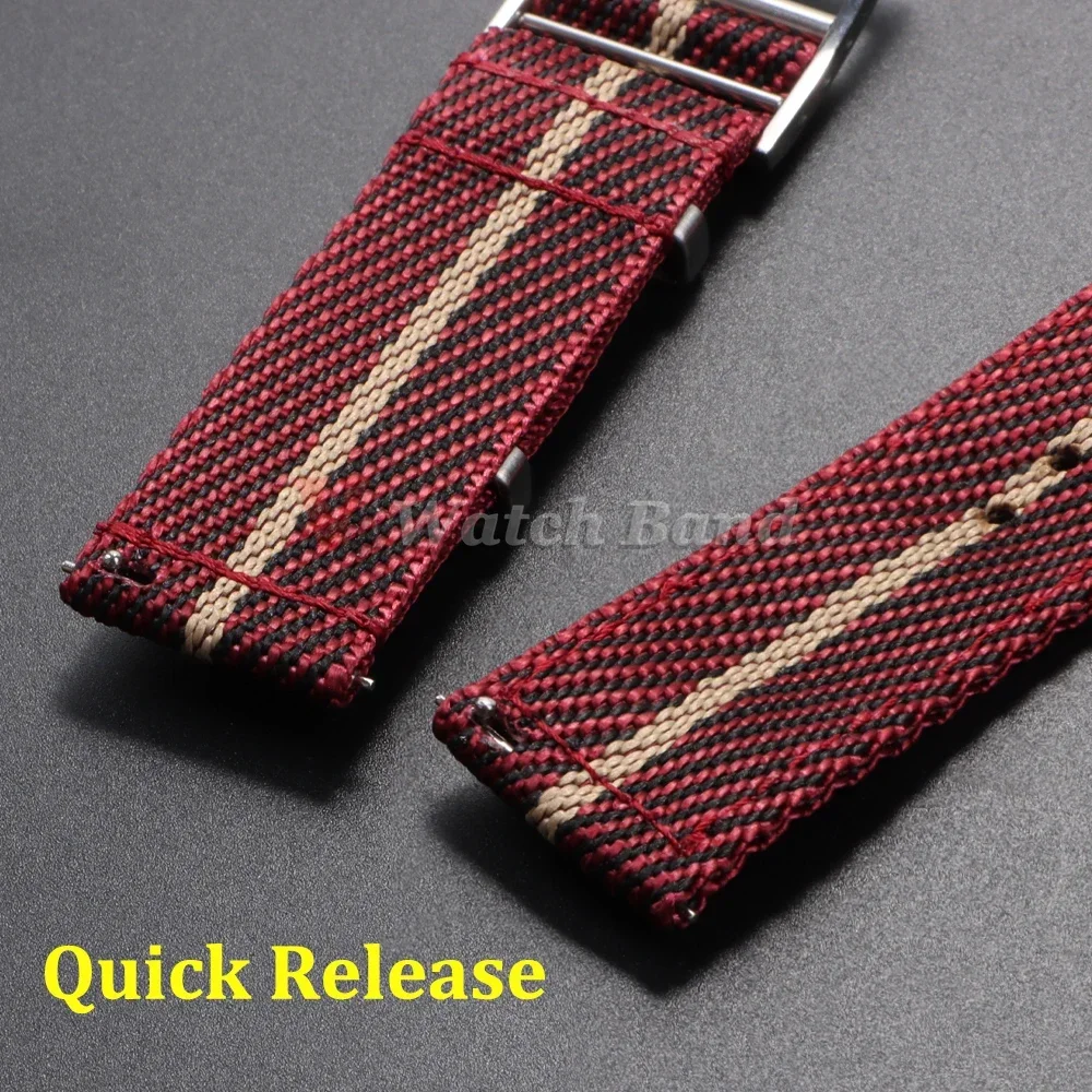 20 22mm Nylon Strap for Tudor for Omega Watch Band Woven Canvas Fabric Band for Seiko Men Military Sport Quick Release Bracelet