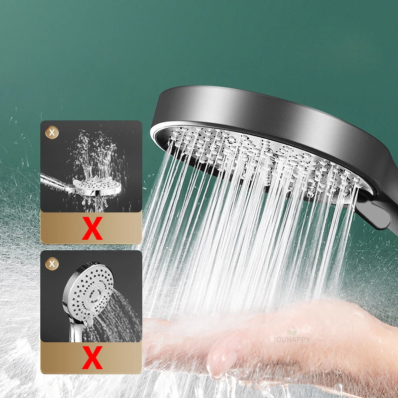 13.5cm Big Panels Shower Head with Adjustable 5 Jet Modes Portable High Pressure Shower Head Spray for Bathroom Accessories view 3