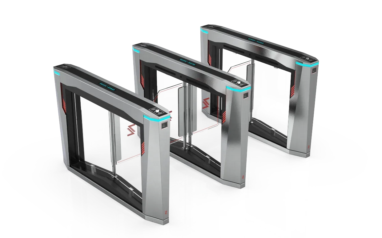 

High Safety Facial Recognition Fingerprint Access Control Swing Glass Turnstile Barrier Speed Gates