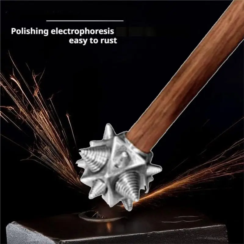 BMBY-สำหรับใช้งานกลางแจ้ง บ้าน และตั้งแคมป์ ค้อนรูปทรงนิ้วมือตามหลักสรีรศาสตร์ โครงสแตนเลสและด้ามจับไม้โรสวูด