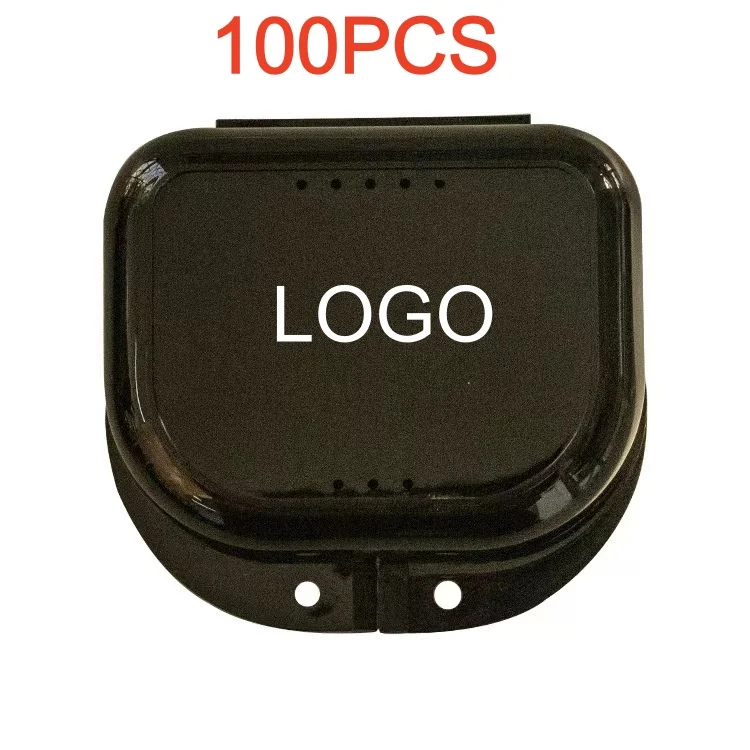 

Custom Logo 100pcs Denture Case, Tight Snap Lock Orthodontic Mouth Guard Case