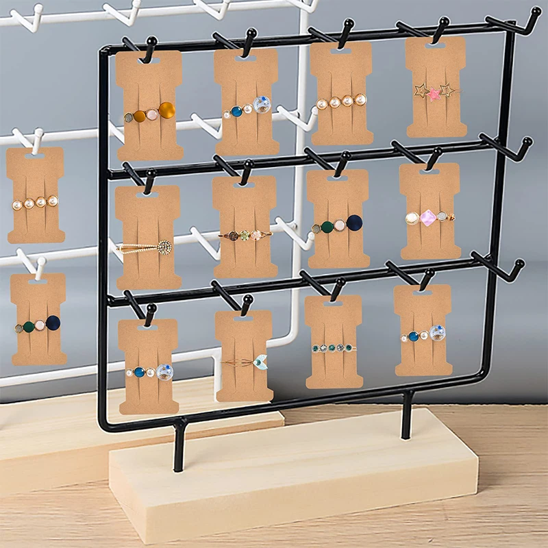 

100pcs Hairpins Display Card Barrettes Packing Cards Kraft Card Cardboard Jewelry Bracelet Headband Rubber Band Self Sealing Bag