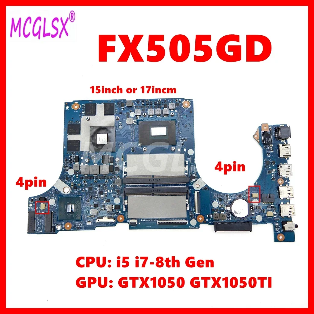 FX505GD Laptop Motherboard For Asus FX505GE FX505GD FX705GD FX705GE FX705 FX86F Mainboard w/i5 i7-8th Gen CPU GTX1050 GTX1050Ti