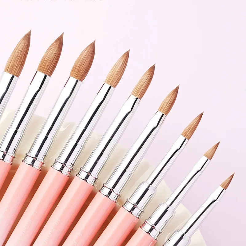 1PC Kolinsky Capelli Pennello per nail art Gel UV acrilico Penna per intaglio Pennello Polvere liquida Strumenti di disegno per pittura per unghie fai da te