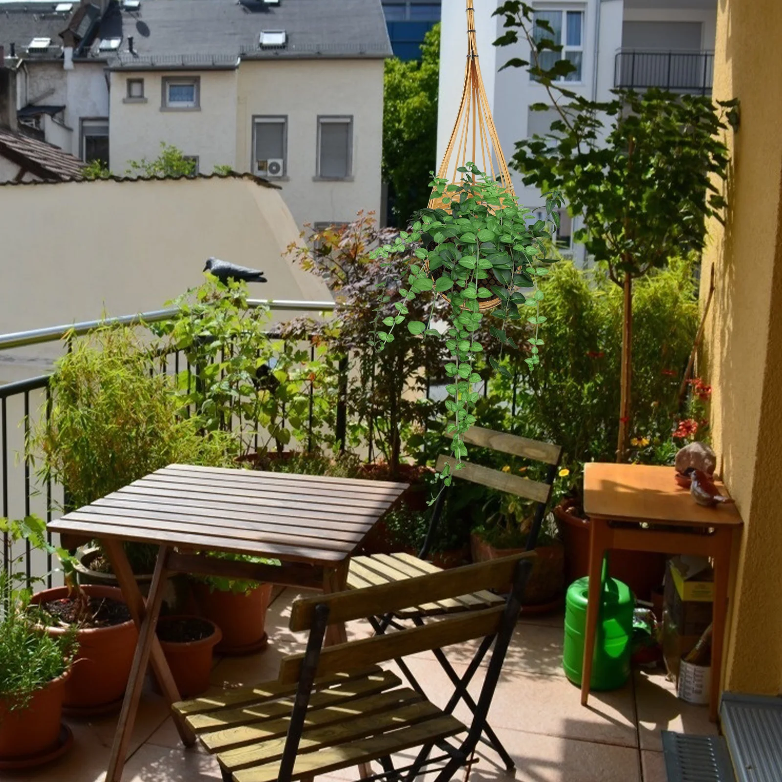 

2Pcs Hanging Orchid Basket Bamboo Woven Thai Handmade Planter Bird Nest Style Indoor Outdoor Plant Container Plant Hangers