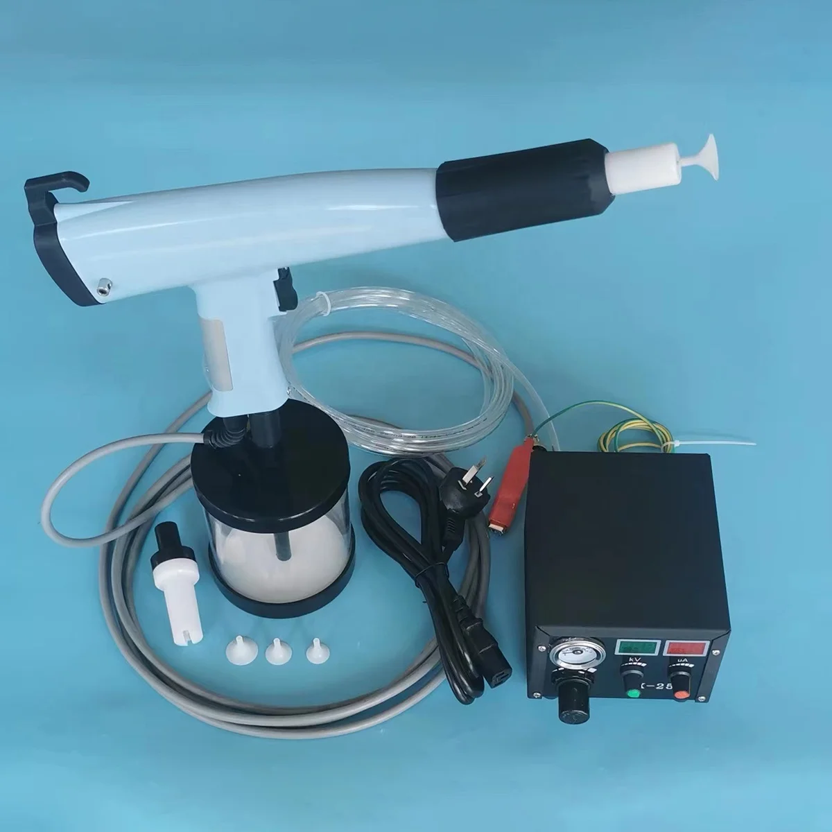 Sistema de Pistola de Recubrimiento Electrostático Manual para Llantas de Acero WANXIN WX-258 90kV, Bomba para Múltiples Capas, 110/220V AC, 1 Año de Garantía