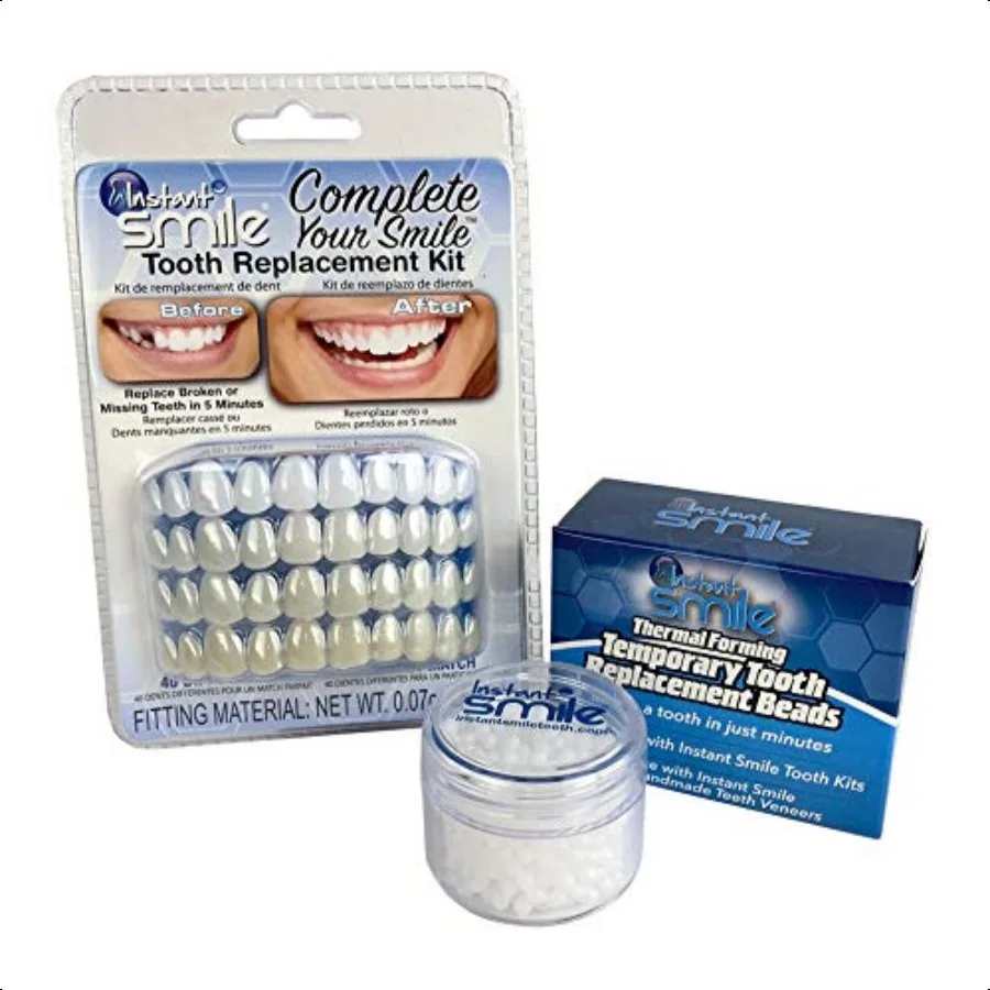 Complete Your Smile Tooth Replacement Kit DELUXE PACK Includes Patented Complete Your Smile Tooth Replacement Kit and Jar of Re