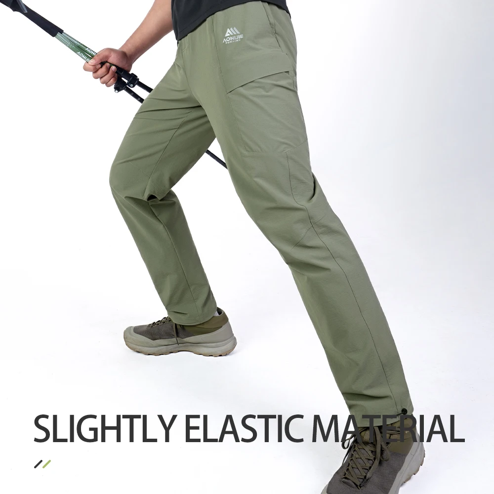 AONIJIE FM5218 Pantaloni sportivi ad asciugatura rapida da uomo Pantaloni da alpinismo da escursionismo traspiranti per esterni Pantaloni dritti da corsa impermeabili