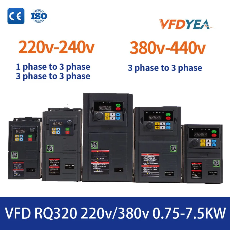 VFD 380v 0.75kw 1hp 3phase  Inverter  Frequency Inverter  3Ph to 3Ph  380V Output Frequency  Variable  Drive