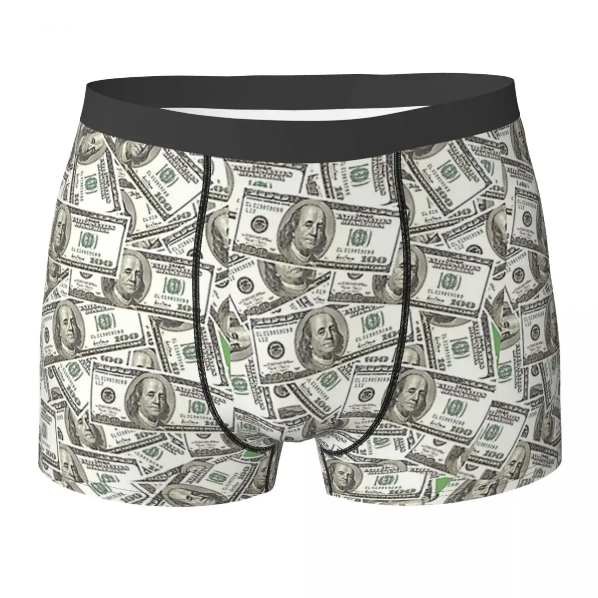 Boxer Underpants Shorts MONEY $100 Bills Panties Men's Comfortable Underwear for Homme Man Boyfriend Gifts