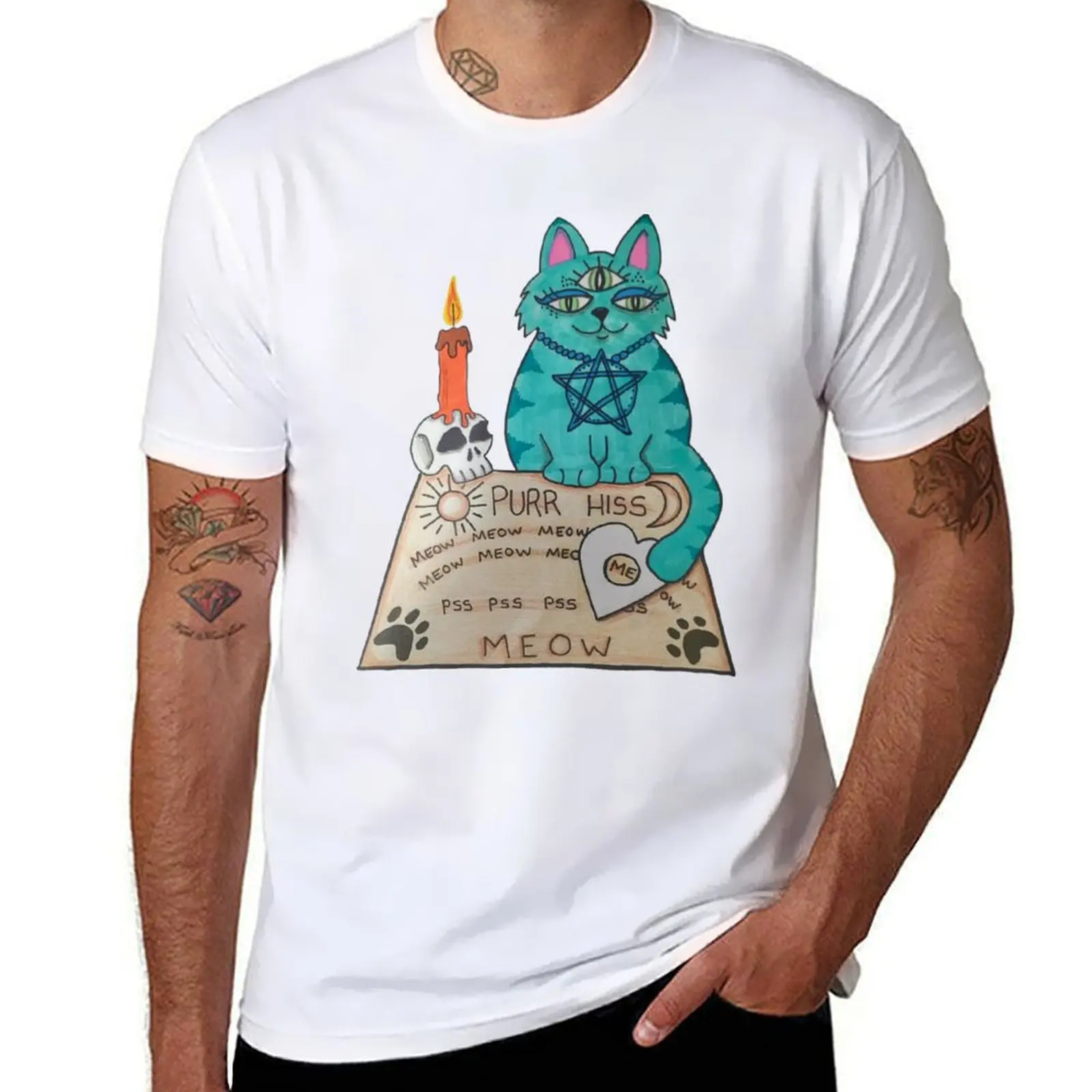 

t - shirts t t man vintage T-Shirt 2 man graphic man Take Ouija Cat shirt cotton cotton shirt for