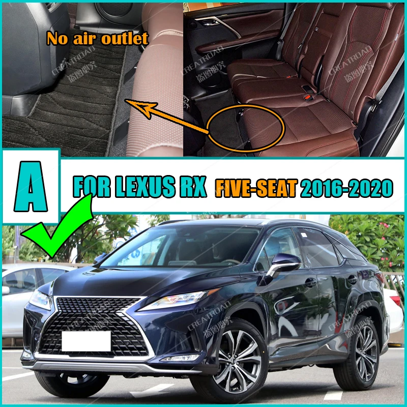 Carbon Fibre style Floor Mats For LEXUS RX series Non-classic 5-seat 2016-2020 19 18 17 Foot Carpet Auto Interior Accessories