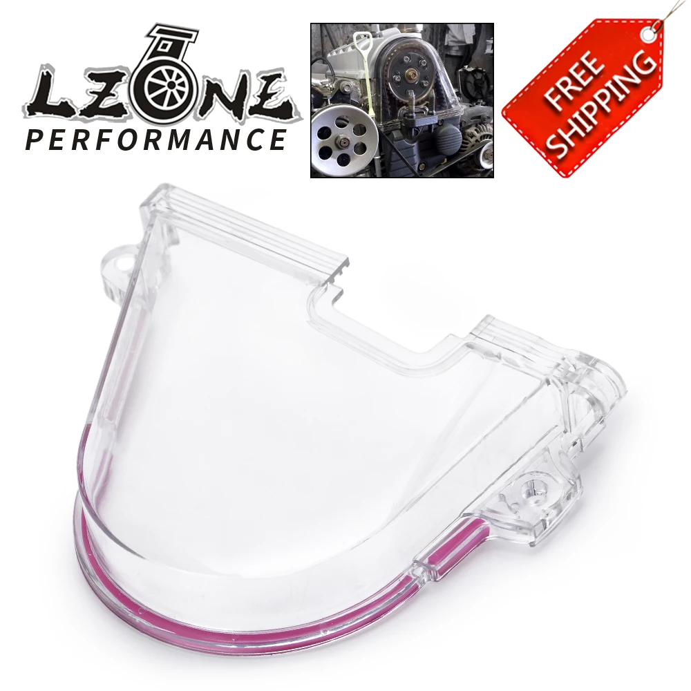 FREE SHIPPING - CLEAR CAM GEAR COVER TIMING BELT COVER TURBO CAM PULLEY WITH PQY STICKER FOR HONDA 96-00 EK JR6337