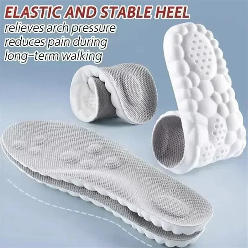 Advanced 4D Tech Insoles: Cloud Cushioning, Breathable & Shock-Absorbing - Trim-to-Fit All Footwear