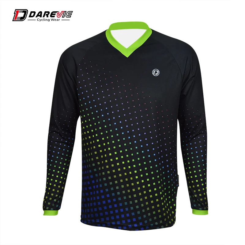 DAREVIE MTB Cycling Jersey Man Motocross Breathable Mountain Bike Jersey Long Sleeve Jersey Arm Protection Man Cycling Maillot