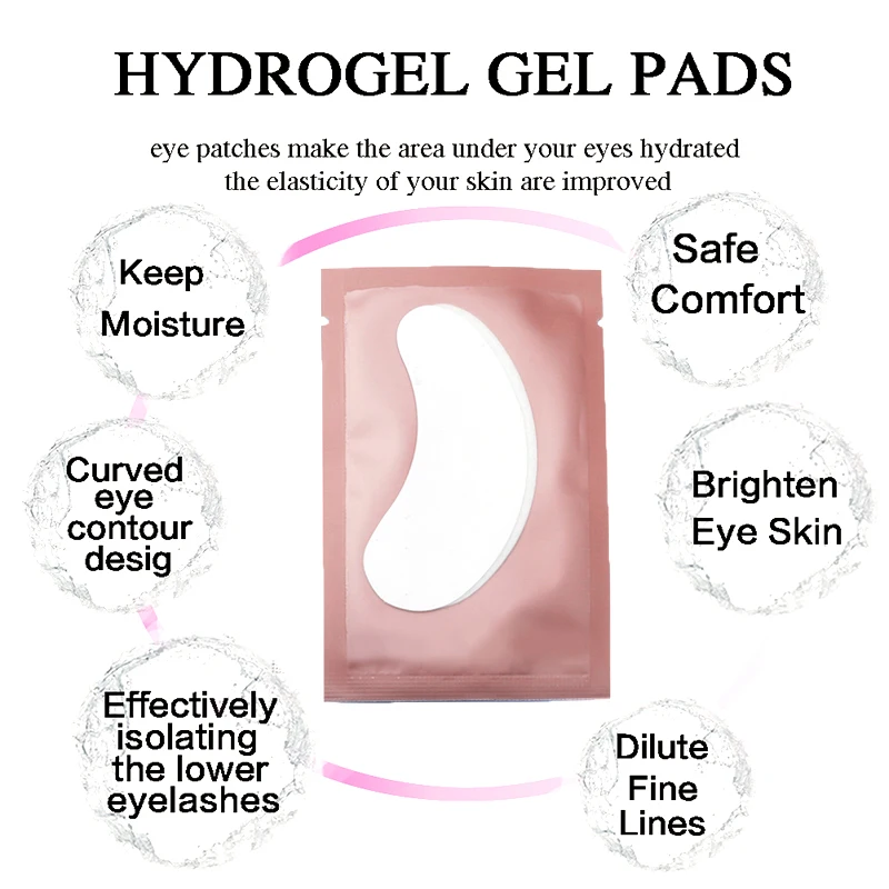 50pcs Hydrogel Under Eye Patches for Building Eyelash Extension Grafted Eyelash Pads  Lash Stickers Beauty Tools