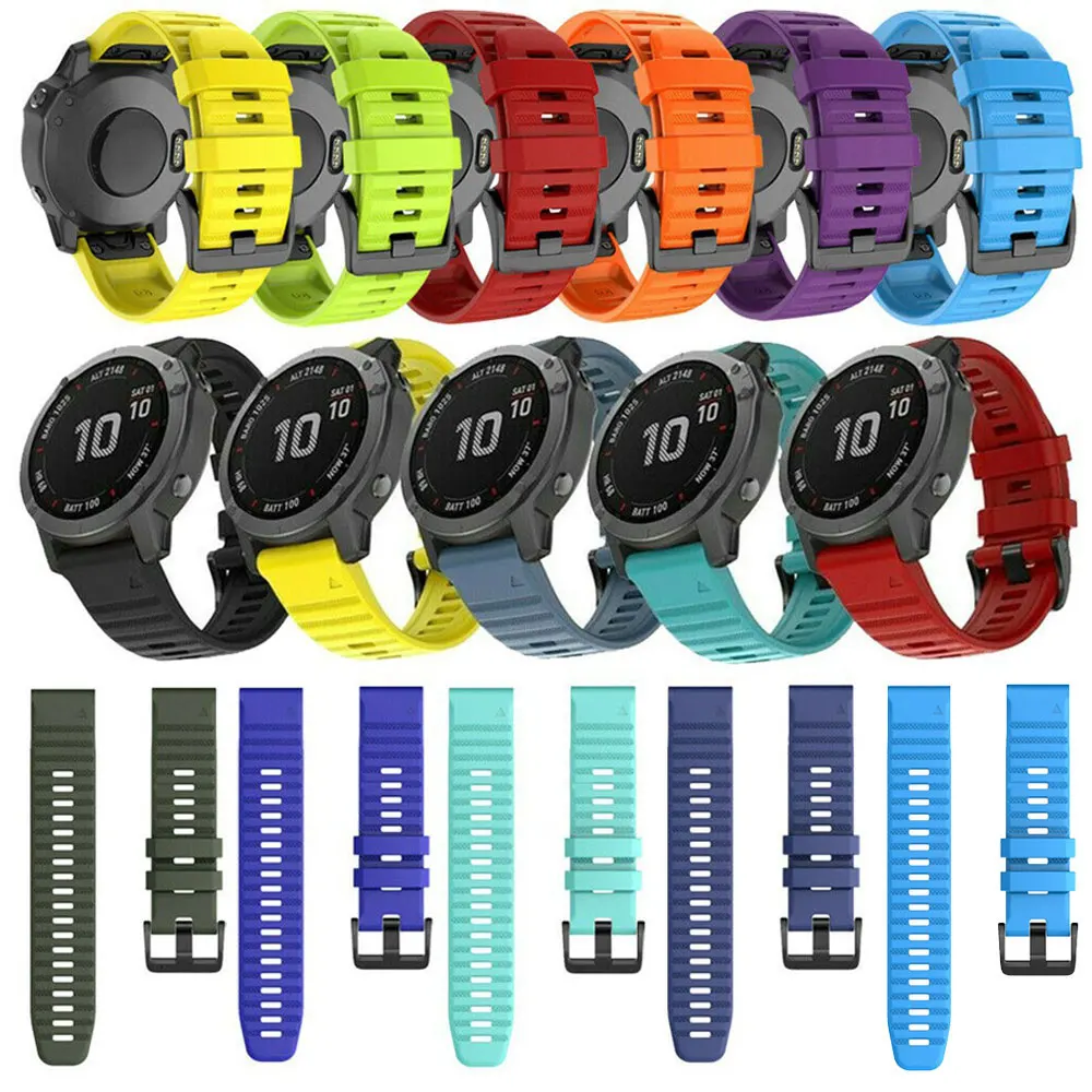 26 22 20mm Silicone Watchband For Garmin Fenix 7X 7 7S Pro 6X 6 6X Easyfit Wristband Fenix 5 5X 5S Plus Straps Smartwatch Belt