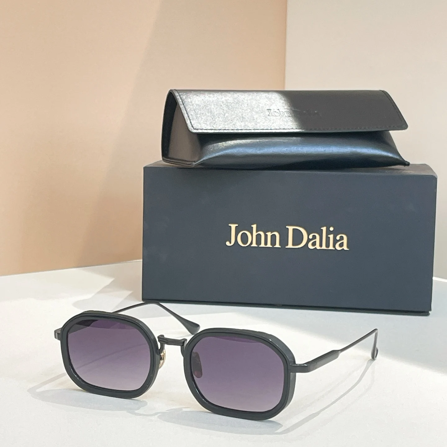 Klassiek Voor JOHN DALIA JD Origins Gradient UV400 Gepolariseerd Acetaat Frame Mannen Vrouwen Vintage Populaire Klassieke Brillen Met Doos