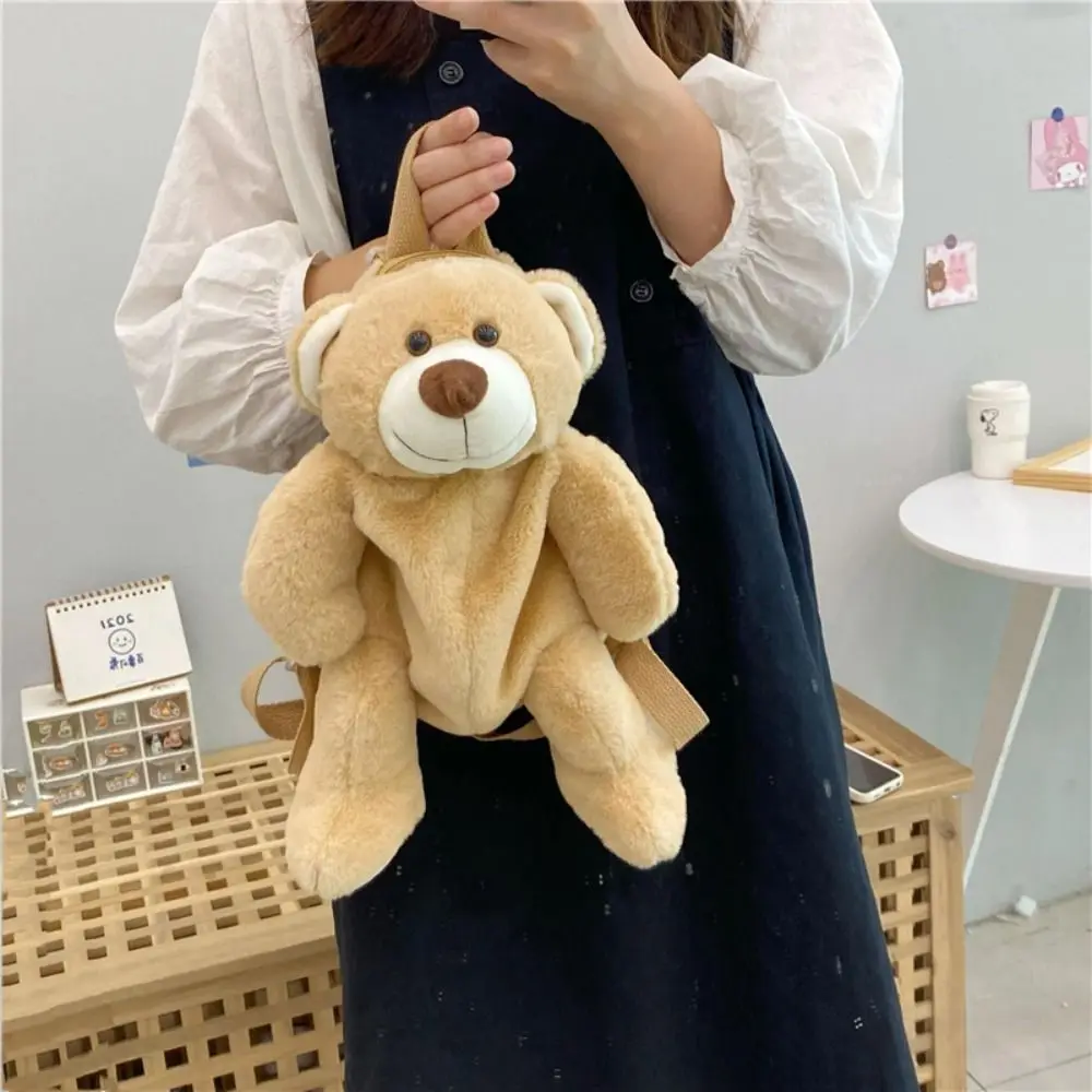 Soft Plush Toy Cartoon Bear Backpack Plush Large Capacity Children School Bag JK Lolita Doll Animal Shoulder Bag Lady