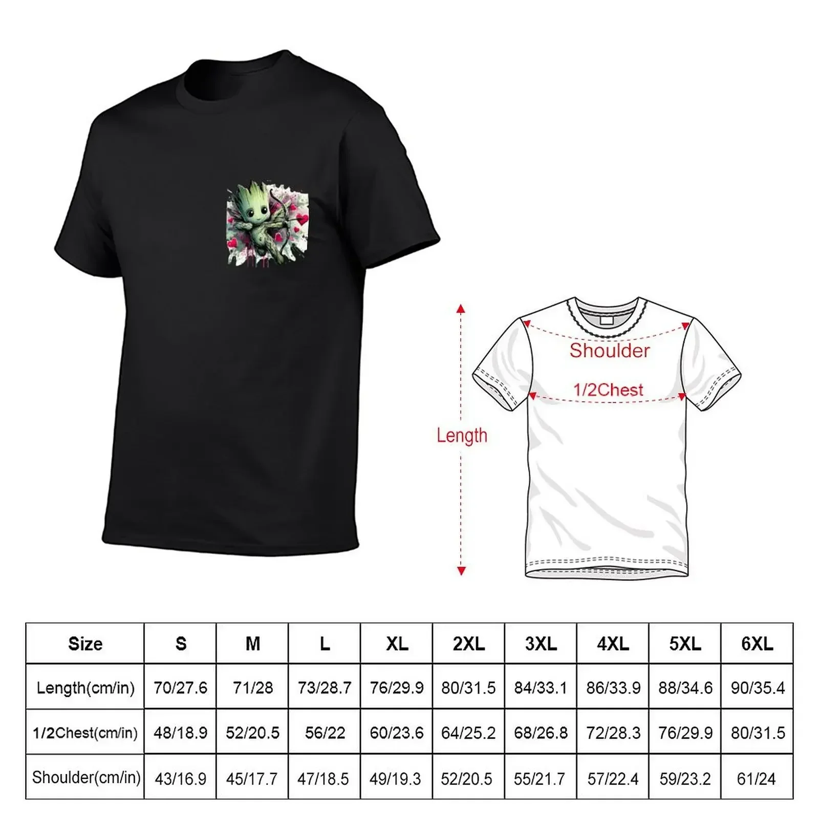 Cute Valentine Groot Cupid Shooting Hearts Graphic T-Shirt oversized Aesthetic clothing designer shirts sublime clothes for men