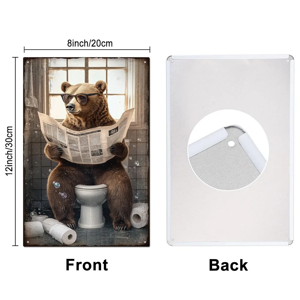 Vintage Metal Tin Sign Iron Wall Decor for Bars Restaurants Cafe Pubs Rectangle Bear 300x200x2.2mm