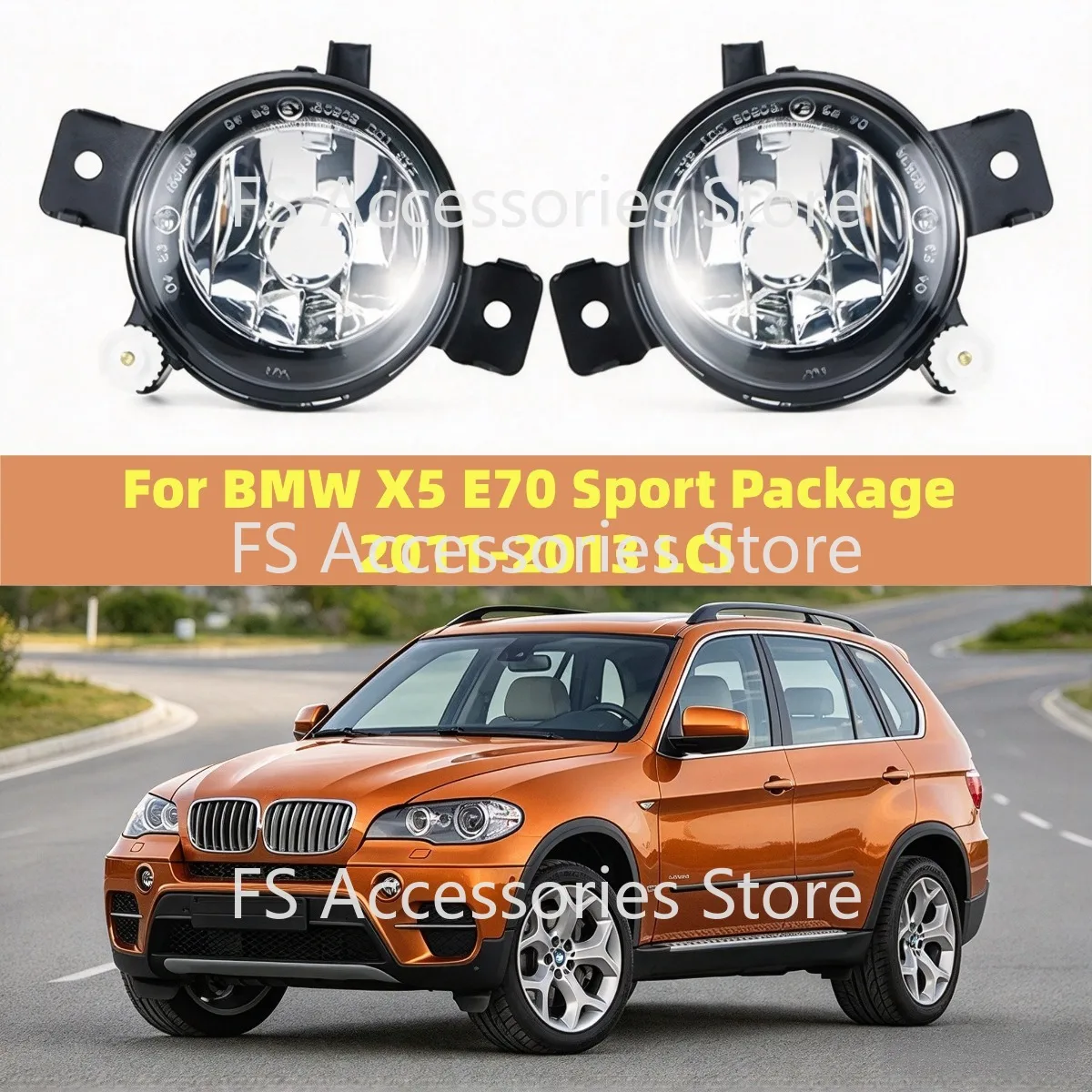 Car Front Fog Light Lamp Fog Light Housing Lamp 2011-2013 OEM 63177224643 63177224644 For BMW X5 E70 Sport Package LCI
