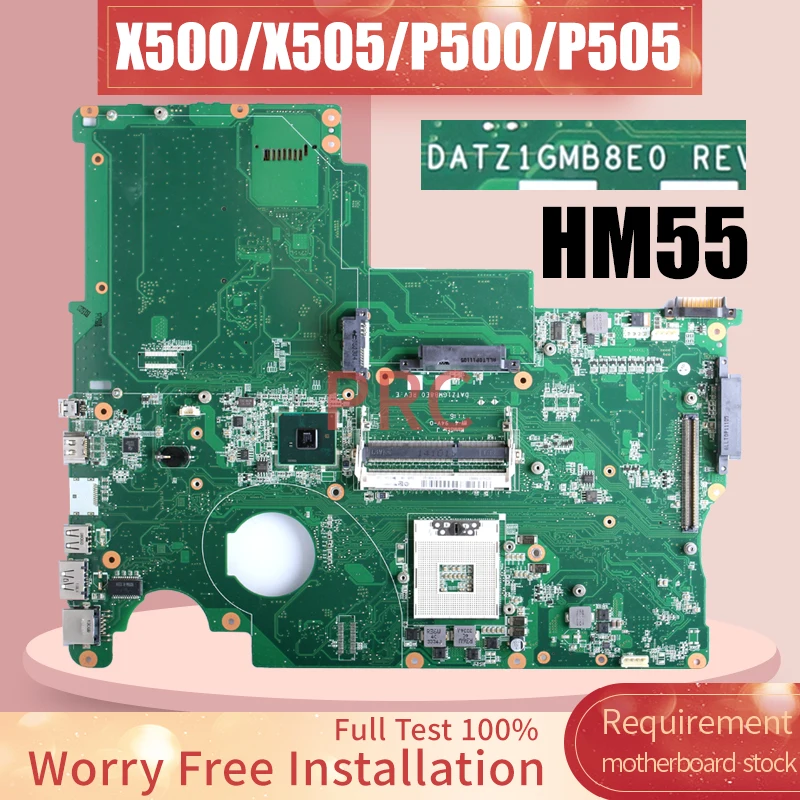 

DATZ1GMB8E0 For TOSHIBA X500 X505 P500 P505 Laptop Motherboard HM55 31TZ1MB01Q0 Notebook Mainboard