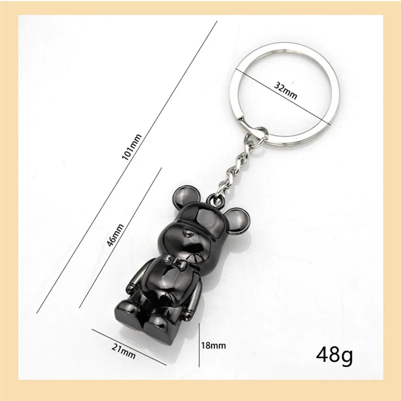 Cute Cartoon Bear Pendant Key Chains For Women Men Metal Alloy Bag Charm Car Keychain Key Ring Holder Gift