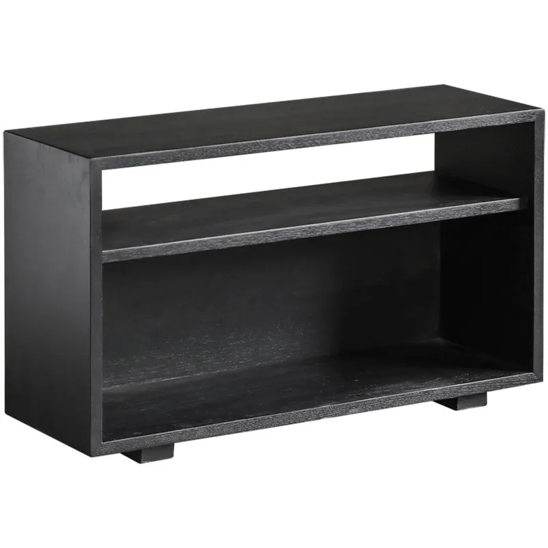 Nordic solid wood sofa side cabinet side table Italian minimalist small apartment living room magazine book storage double-layer