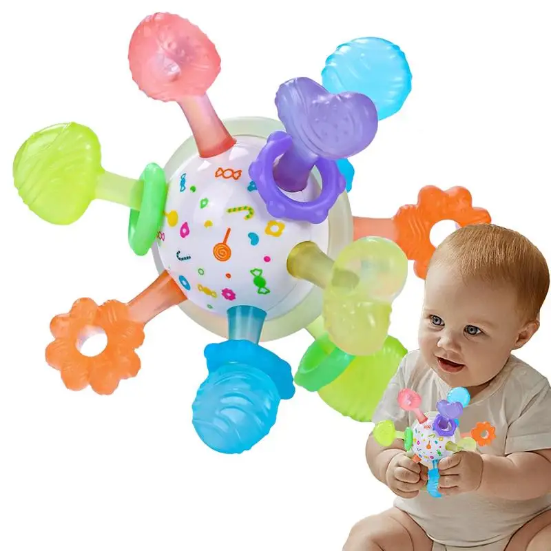 Brinquedo de dentição para criança Calmante Grip Training Teether Criança de textura macia Brinquedos de mastigação Aniversário de Natal