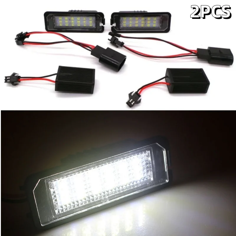 

2pcs Canbus Error Free 12V White LED Car License Plate Light Number Plate Lamp For VW Passat Ba6 CC Eos Golf 4 5 6 7 MK7 Polo