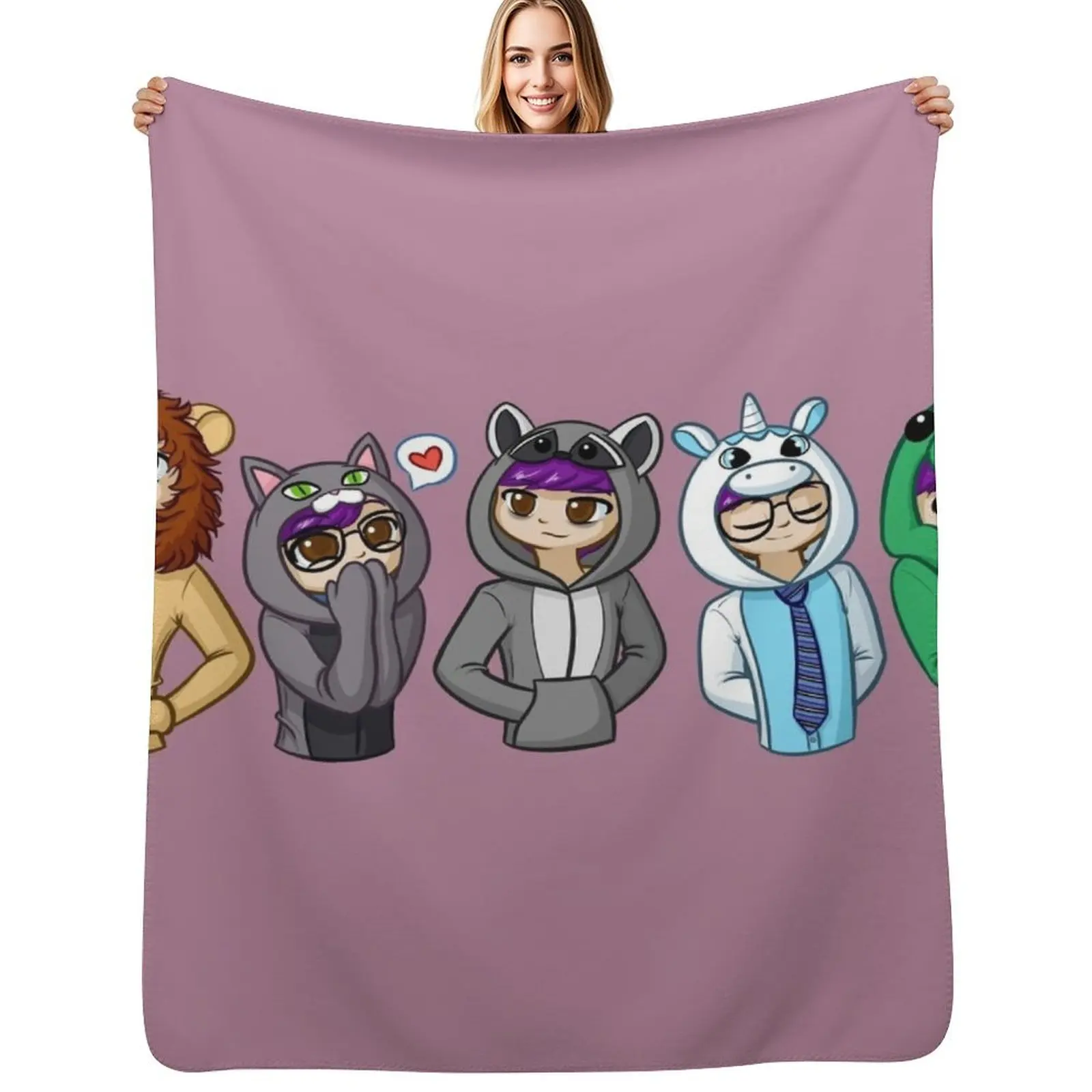 Sanders Sides Onesies - Core 4 + Deceit Throw Blanket Heavy Bed Fashionable Furry Thins for winter Retros Blankets
