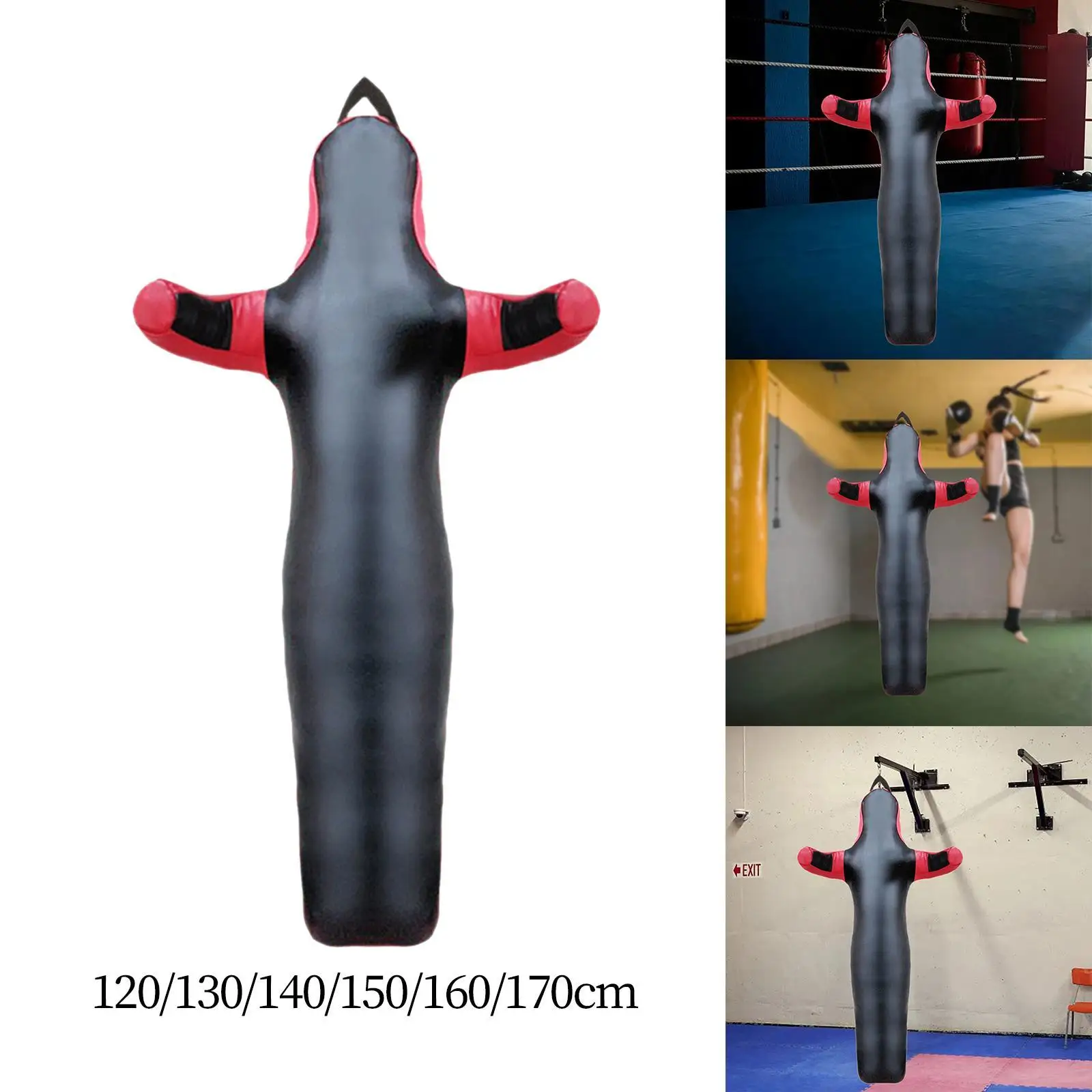 Unfilled Throwing Dummy Bag Hanging Wrestling Mannequin PU Leather for Taekwondo Jujitsu MMA Training