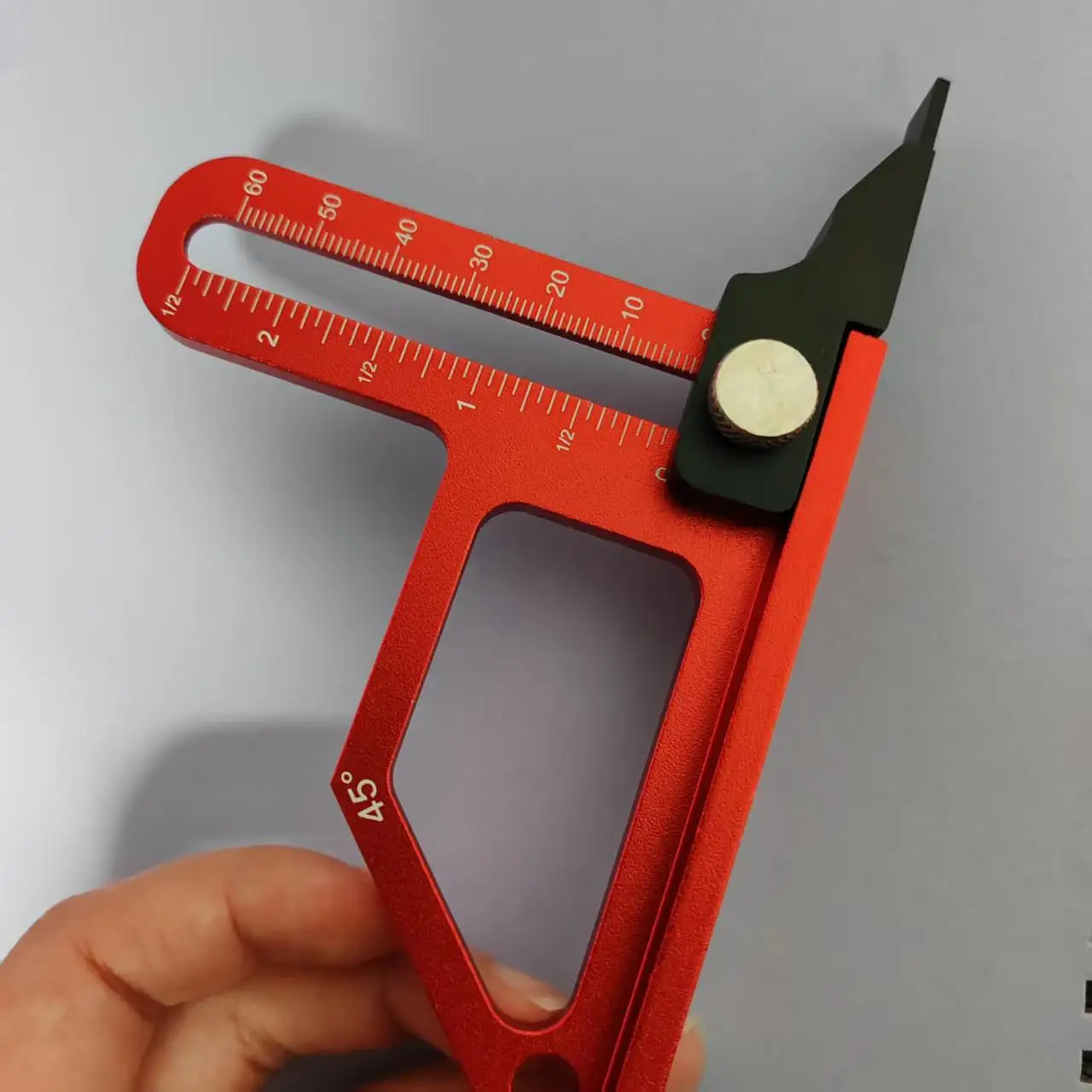 Router Table Height Gauge 0-60mm, Adjustable Table Saw Depth Gauge, W- CNC Laser Scale And Height Lock, Aluminum Measuring Gauge