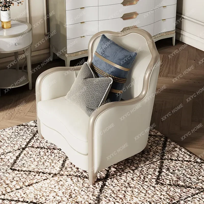Light luxury sofa chair single high-end leather sofa living room