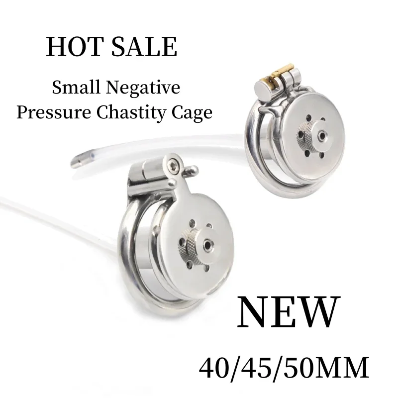 Male Small Metal Negative Pressure Chastity Cage Penis Chastity Device Removable with Silicone Catheter Erotic Sex Toys 18 정조대