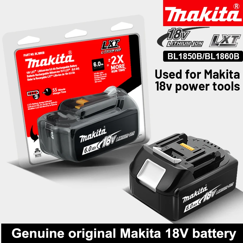 Makita 18v 5AH 6ah rechargeable lithium-ion battery bl1850, long-range tool battery, Makita charger 18v bl1860 bl1840 battery