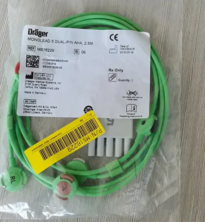 Original New Drager Cbl ECG Monolead 5 DP IEC2 MS16229 ECG cable